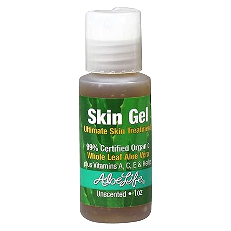 Aloe Life – Skin Gel & Herbs Ultimate Skin Treatment, 99% Certified Organic Whole Leaf Aloe Vera, Vitamins C, A, & E, Head-to-Toe Skin Care Support for the Whole Family, Fragrance-Free