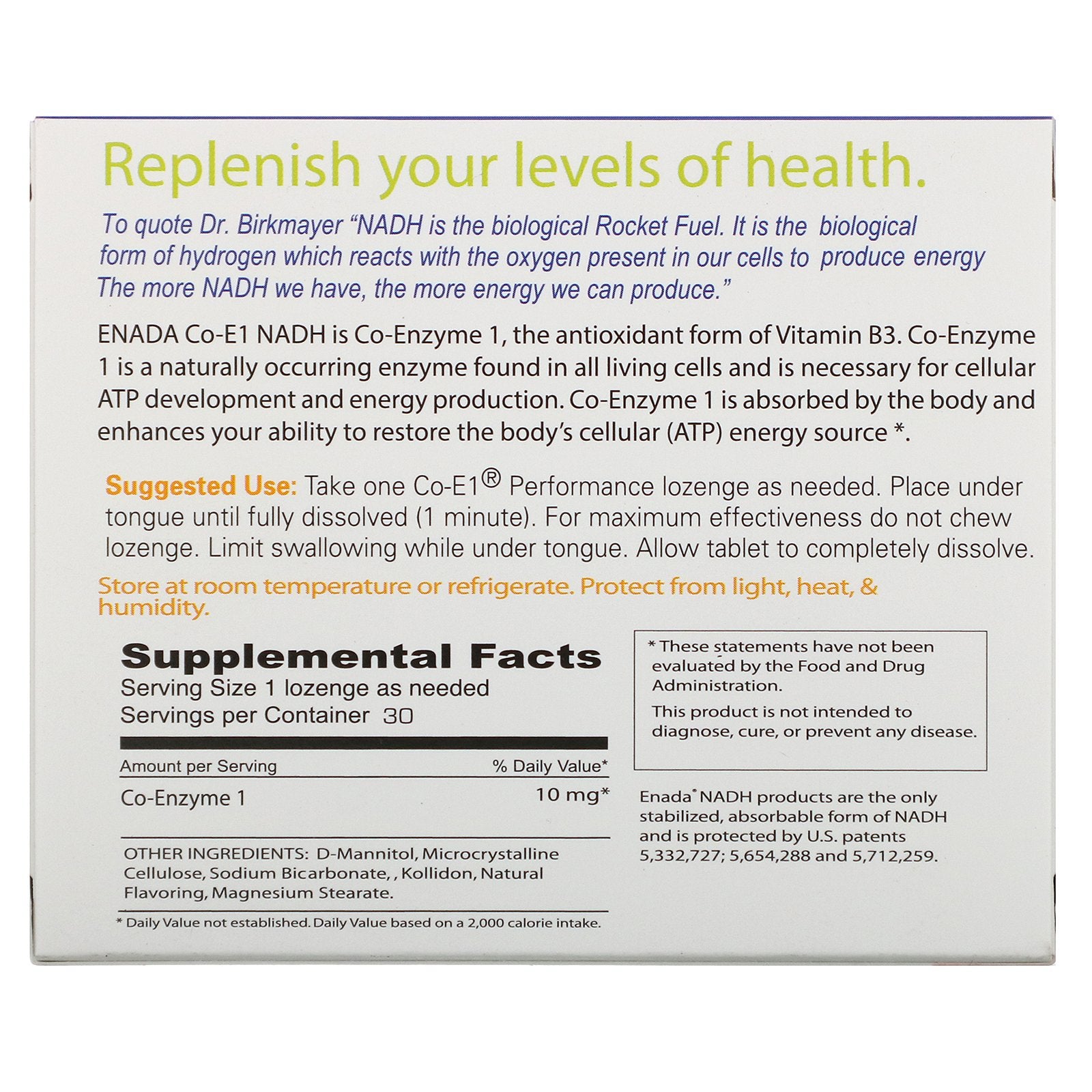10mg Enada Performance - 30 Tablet Box (Blue)