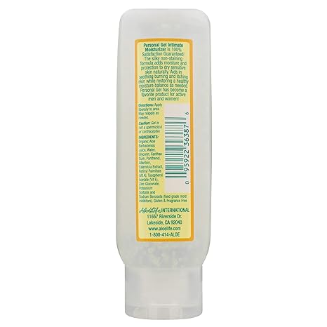Aloe Life - Personal Gel, Intimate Moisturizer, Organic Aloe Cream, Silky & Non-Staining Formula, Perfect For Menopause, Burn Treatment, Protects & Moisturize Skin, Skincare Gel, Fragrance-Free (4 oz)