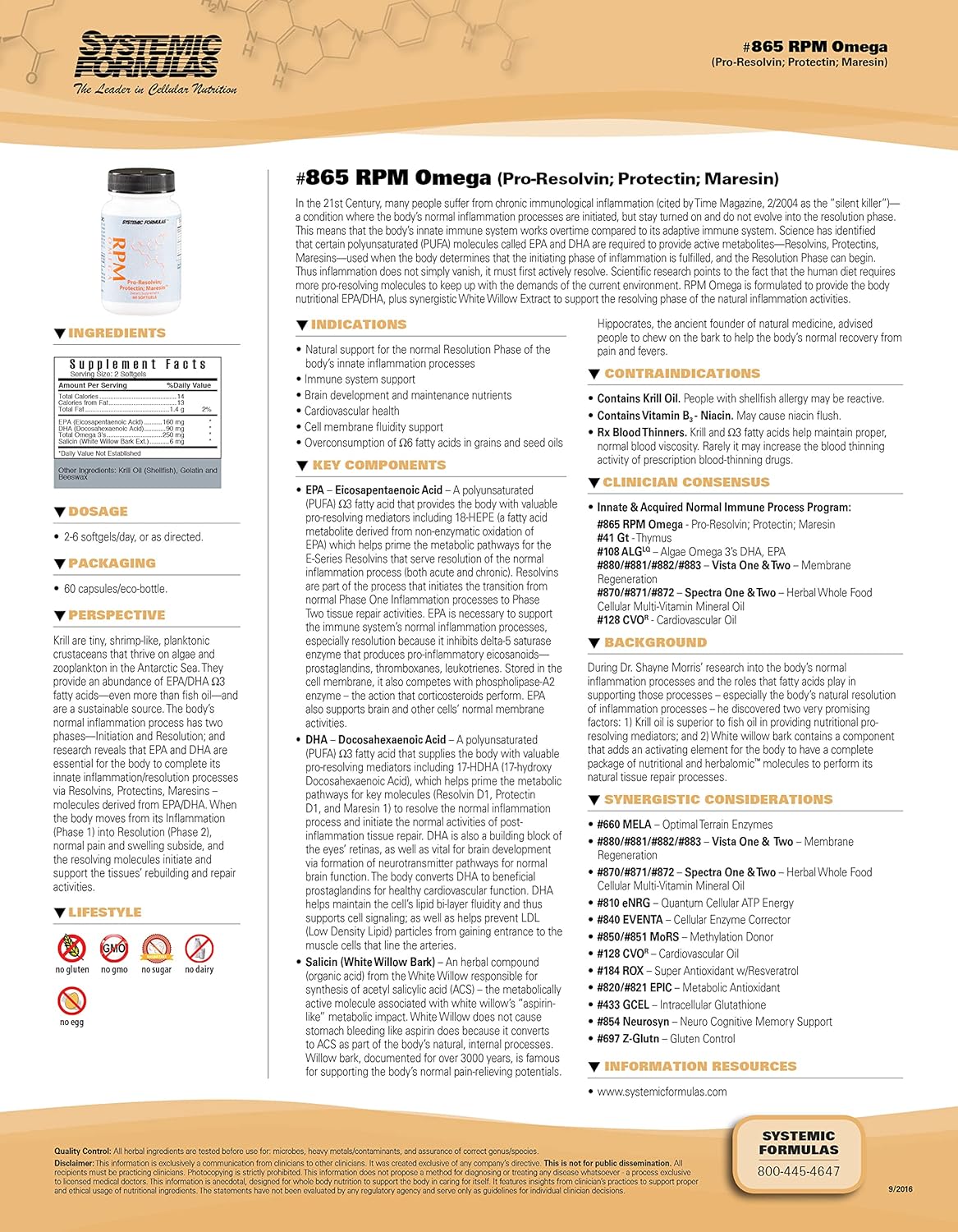 Systemic Formulas RPM Pre-Resolvin