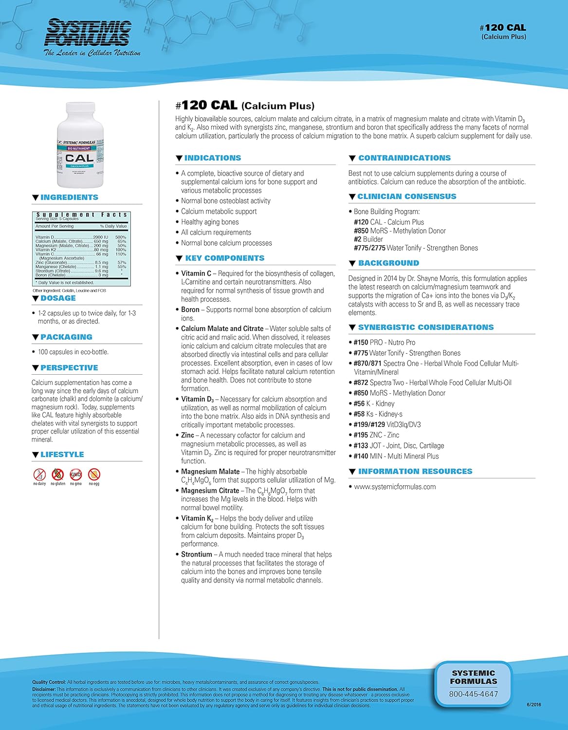 Systemic Formulas CAL - Calcium Plus