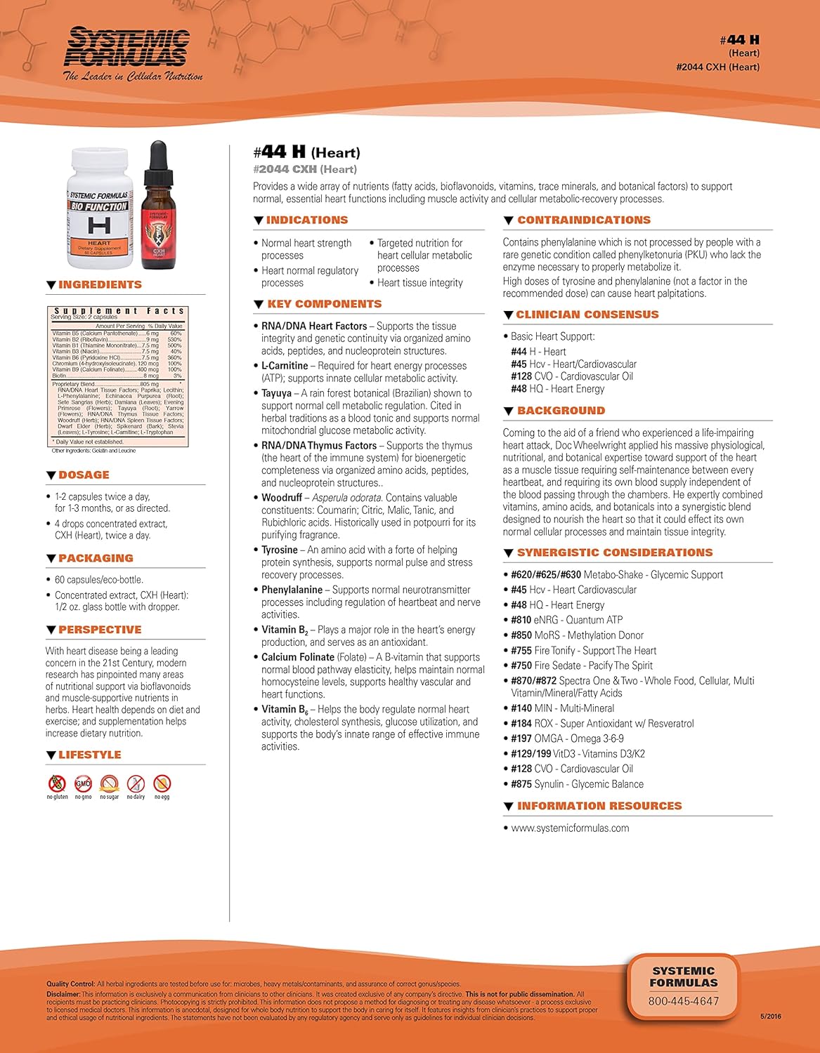Systemic Formulas: #44 - H - Heart