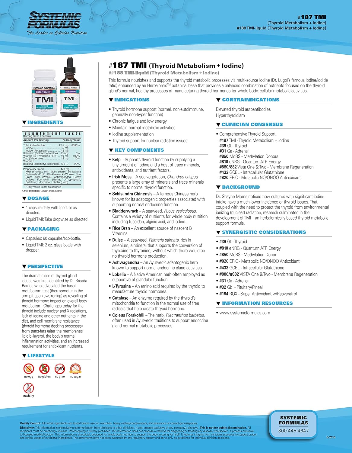 Systemic Formulas Bio Nutriment TMI Thyroid Metabolism + Iodine