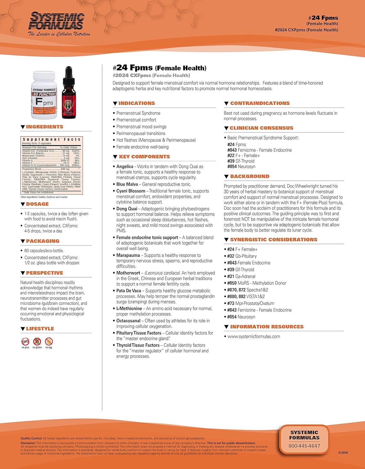 Systemic Formulas Bio Function Fpms Female Health