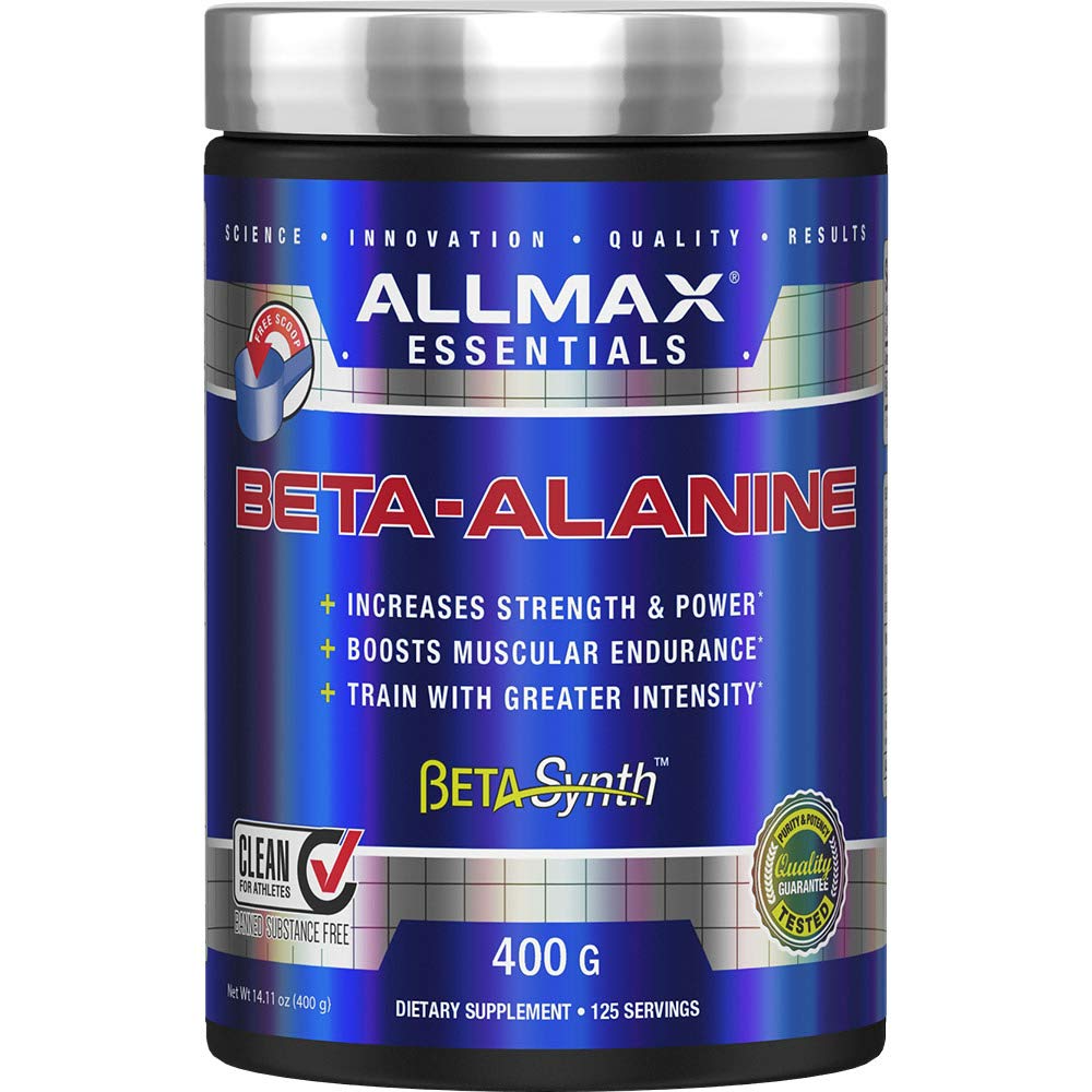 Allmax Beta Alanine, non stim preworkout, caffeine free, front image
