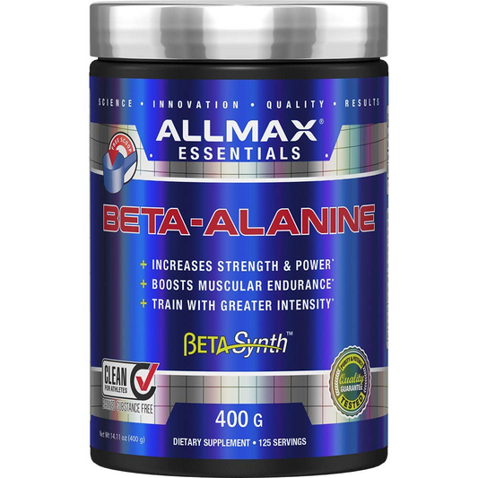 Allmax Beta Alanine, non stim preworkout, caffeine free, front image