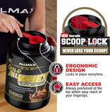Allmax gold standard whey protein, best chocolate protein powder, cheap protein powder for women or men, low calorie protein powder, clean protein powder, iso whey protein, whey protein concentrate, whey isolate protein powder, best protein powder for weight loss, best tasting protein powder, good for high protein breakfast, protein shakes, protein drinks, scoop lock design