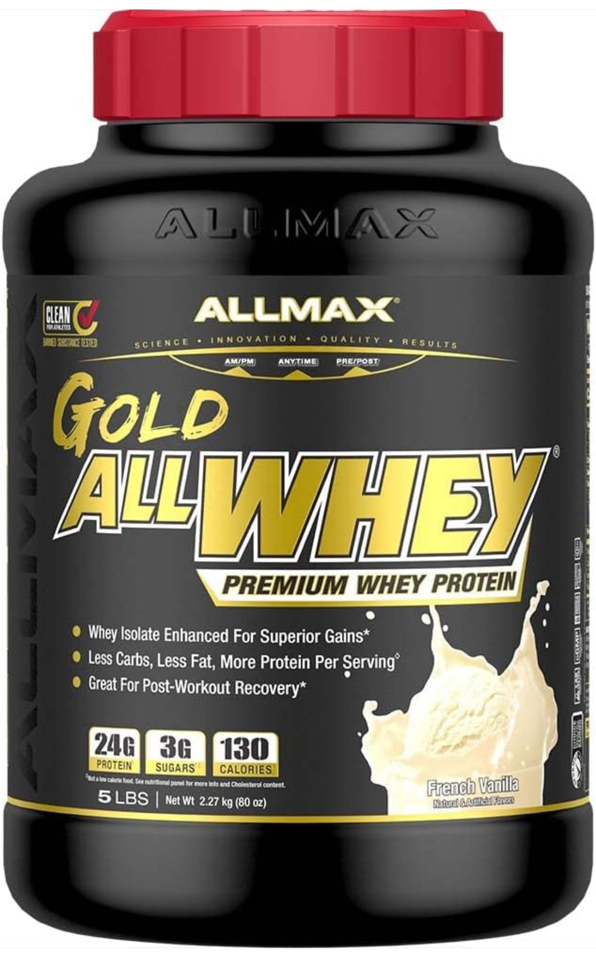 Allmax gold standard whey protein, best vanilla protein powder, cheap protein powder for women or men, low calorie protein powder, clean protein powder, iso whey protein, whey protein concentrate, whey isolate protein powder, best protein powder for weight loss, best tasting protein powder, good for high protein breakfast, protein shakes, protein drinks