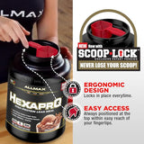 Allmax whey protein, casein protein, best protein powder, cheap protein powder for women or men, low calorie protein powder, clean protein powder, iso whey protein, whey protein concentrate, whey isolate protein powder, best protein powder for weight loss, best tasting protein powder, good for high protein breakfast, protein shakes, protein drinks, scoop lock design