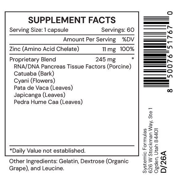 SYSTEMIC Formulas P Pancreas