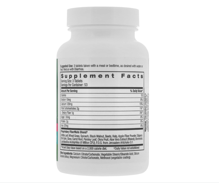 Aloe Life - FiberMate Tablets, Body Detox & Stool Softener, Vegetables & Herbs, Gentle Irregularity Relief, Safe Digestive Support, No Psyllium or Bran, Gluten- & Dairy-Free (160 Tablets)