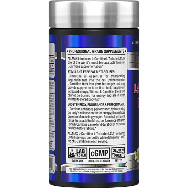 ALLMAX Essentials L-CARNITINE Tartrate - 120 Capsules